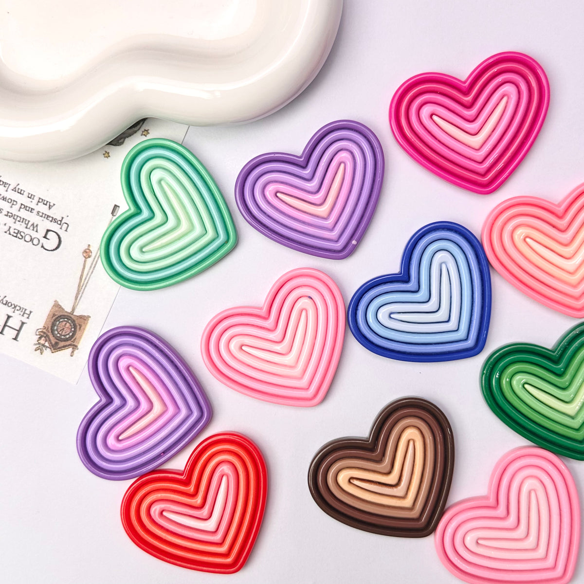 Gradient Color Heart-shaped Board Multiple Colors Mix